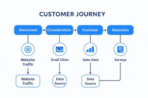 Diagram of customer data sources across the journey