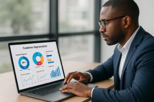 Power BI dashboard segmenting customer behavior